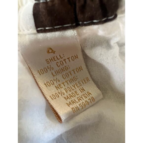 White And Brown Polka Dot Double Lined Mini Skirt With Ruffles Size 4 - Picture 3 of 4